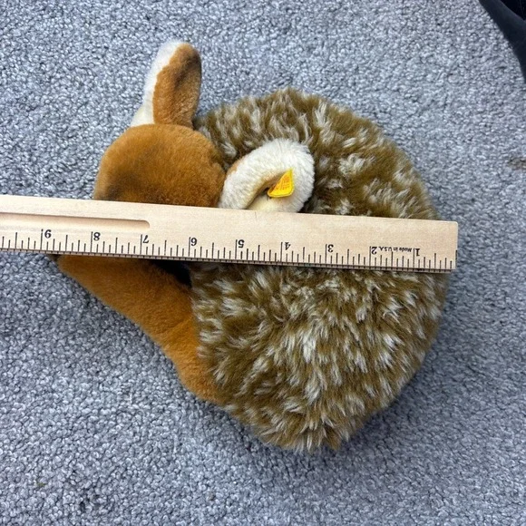 Steiff lorli Fawn laying down spotted deer Brown ear tag 1831/20 vtg curled up